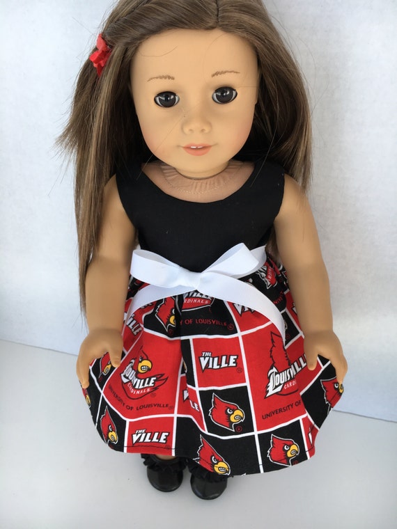 University of Louisville 18 Inch Doll Game Day Dress Made to 