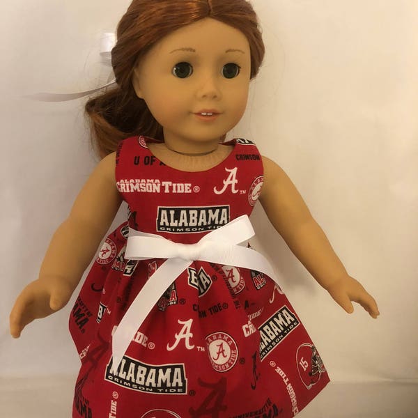Alabama toss fabric doll dress, made to fit 18 inch dolls such as American Girl Dolls and other similar dolls