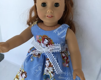 Beauty and the Beast 18 pouces robe de poupée mettant en vedette Belle, faite pour s'adapter à 18 poupées pouces tels que American Girl