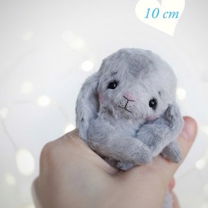 Modello di cucito per coniglietto Teddy, peluche in miniatura (modello PDF 10 cm (3,9 pollici)