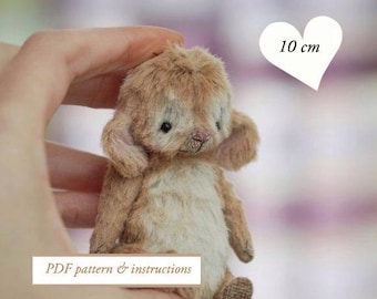 PDF-patroon met instructies teddymuis 10 cm (3,9 inch)