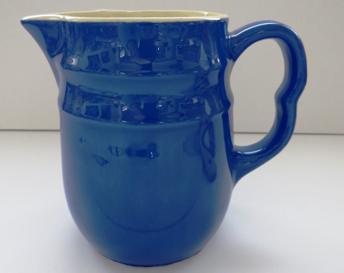 Vintage Cobalt Blue Pitcher Blue and White Kitchen Decor Oxford