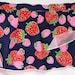 1960s Reversible Half Apron  Red Pink Strawberries on Blue  image 0