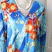 Natori Long Caftan Loungewear Robe  Size Small  Blues Orange image 0