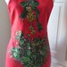 Christmas Bib Apron  Red Jingle Bells Mistletoe Hostess Apron image 0