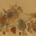 1950s Thanksgiving Tablecloth by California Handprints  Horn image 0