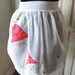 1950s Christmas Half Apron  White Organdy Applique image 1