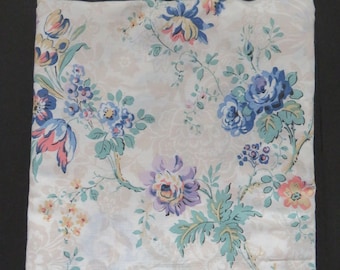 ONE Laura Ashley KING Floral Pillow Sham - Lavender Blue Pink Green Beige Flowers - Country Cottage Shabby Chic - Vintage Bedding