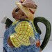 Vintage Gardener Teapot by World Bazaar  Ceramic Bunny image 0