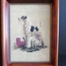 1960s Framed Needlepoint AIREDALE Dog Picture Art Work  White image 0