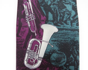 Steven Harris Mens Tuba Jazz Marching Band Necktie Black One Size Neck Tie