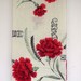 1970s Linen Floral Tea Towel by Parisian Prints  Red image 0