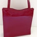 1950s Ruby Red Patent Leather Handbag  Double Handled Purse  image 0