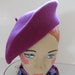 Fuchsia Wool Beret Cap by Blancq Olibet France  Unisex Beenie image 0