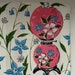 1970s Linen Kitchen Towel  Vintage Pink Lamps Lanterns  image 0