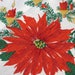 1960s Large Christmas Tablecloth  Big Red Poinsettias Candles image 0