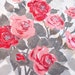 1960s Vintage Square Roses Tablecloth  Antique Pink Red Rose image 0