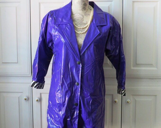 1980s Shiny Vinyl Raincoat by Kenn Sporn Wippette Size - Etsy