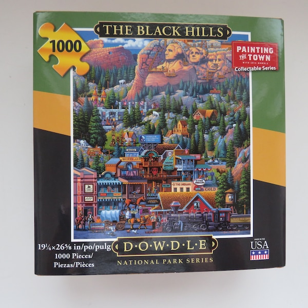 Mount Rushmore The Black Hills 1000 Piece Dowdle Puzzle - Brand NEW Sealed Puzzle Bag - National Park Series Painting the Town - Family Gift