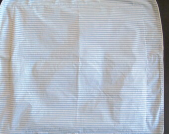 ONE Blue Stripe EURO Pillow Sham by Thomaston - Baby Blue White Pinstripe Ticking - Farmhouse Country Cottage Decor - Vintage Bedding Linens
