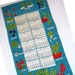 1969 VERA Neumann Calendar Tea Towel  Turquoise Dish Towel  image 0