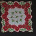 1960s Christmas Handkerchief  Bright Red Poinsettias Holly image 0