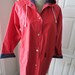 Vintage Vinyl Raincoat with Hood  Size Medium  Red Navy Blue image 1
