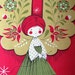 Vintage Angel Christmas Tea Dish Towel by Fallani Cohn  Red image 0