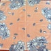 1960s Fall Tablecloth  Navy White Peonies Leaves on Peach image 0