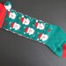 1980s Knit Christmas Stocking  Angora Santa Claus Faces  2 image 0
