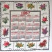 1967 Calendar Handkerchief  Birth Month Flower  Red Marked image 0