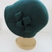 1960s Womens Wool CLOCHE Hat  Forest Green Bucket Hat  Made image 1