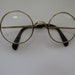 Vintage Brass Glasses  Large Round Wire Rim Eyeglasses  image 0