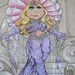1980s Queen Flat Sheet by Martex  Miss Piggy and Kermit image 4