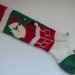 1950s Hand Knit Christmas Stocking  Angora Santa in Chimney  image 0