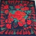 Vintage Christmas Scarf  Red Christmas Roses Green Red image 0
