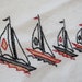 Vintage Poker Bridge Tablecloth  Embroidered Sailboats Suits image 0