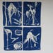 1940s Tom Lamb Cocktail Napkins  Set of 4  Blue White image 0