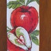 1980s Red Apples Tea Towel by Parsian Prints  Red White image 1