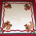 Large Square Christmas Scarf  Teddy Bears Mistletoe Red image 0