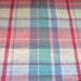 Standard Pillow Sham  Madras Print  Blue Green Red White image 1