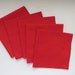 Vintage Red Cotton Dinner Napkins  Set of 5  Christmas image 0