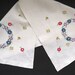 Hand Embroidered Floral Table Runner  Ring of Flowers Linen image 0