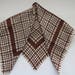 1980s Square Silk Scarf by Echo  Brown and White Checks image 0