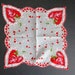 Round Vintage Valentine Handkerchief  Red Hearts Candy Box image 0