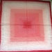 1980s Red Hearts Square Scarf  Sheer Red White Hearts image 0