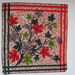 1950s Maple Leaves Handkerchief  Bright Red Green Black  image 0