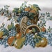 1960s Round Thanksgiving Tablecloth  Cornucopia  Horn of image 0