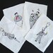Vintage Cocktail Napkins  Four Embroidered Linen Napkins  image 0