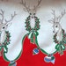 1960s Holiday Half Apron  Reindeer Wreaths Ornaments image 0